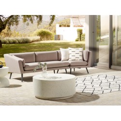 Sofa ogrodowa 3-osobowa prawostronna beżowa LORETELLO