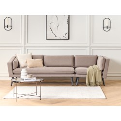 Sofa ogrodowa 3-osobowa prawostronna beżowa LORETELLO