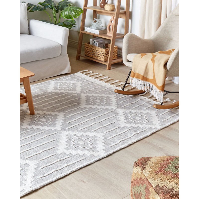 Dywan zewnętrzny 140 x 200 cm szaro-biały TABIAT