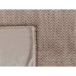 Narzuta na łóżko SURMI Sztuczne futro 200 x 220 cm Jasnobrązowy