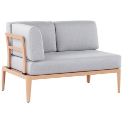 Narożnik ogrodowy ze stolikiem dla 6 osób RIMA III Lewostronny Modułowy Metal Szary