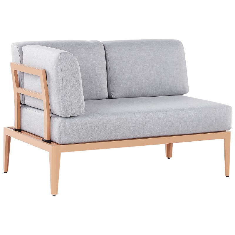 Narożnik ogrodowy ze stolikiem dla 6 osób RIMA III Lewostronny Modułowy Metal Szary