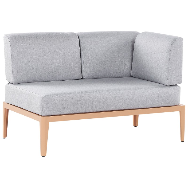 Narożnik ogrodowy ze stolikiem dla 6 osób RIMA III Lewostronny Modułowy Metal Szary