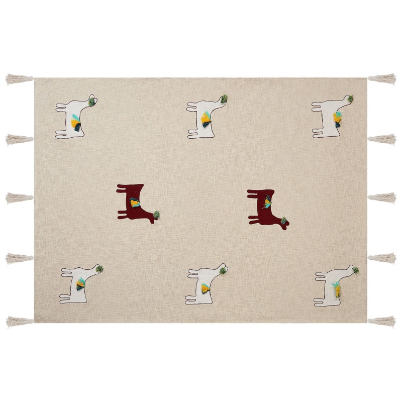 Koc DEOGHAR Bawełna 130 x 180 cm Beżowy