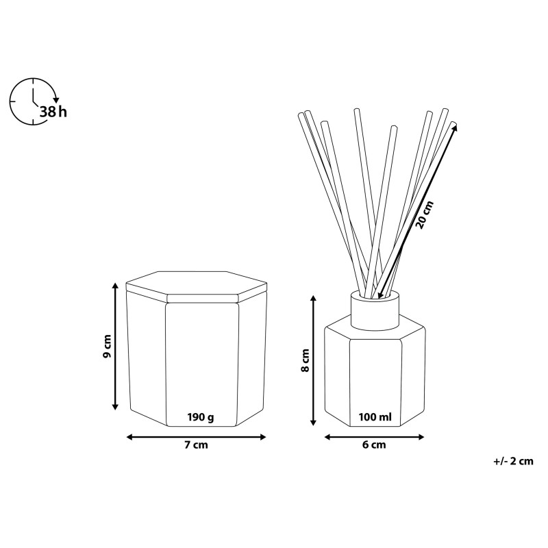 Świeczka zapachowa z patyczkami zapachowymi CLASSY TINT Wosk sojowy Świeże nuty
