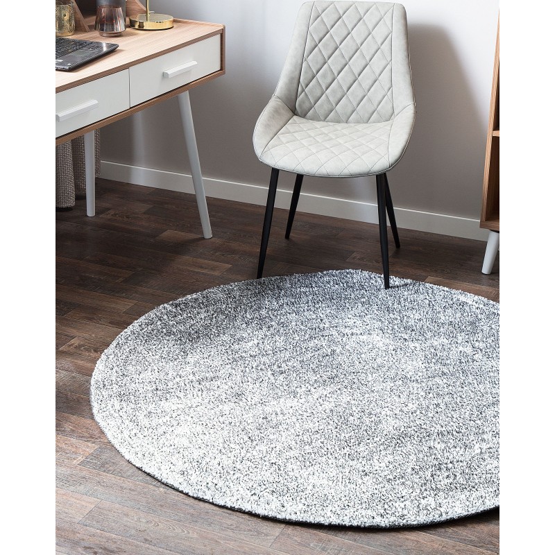 Dywan shaggy okrągły ⌀ 140 cm szary melanż DEMRE