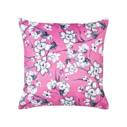 Zestaw 2 poduszek dekoracyjnych KOELERIA Welur 45 x 45 cm Fuksja Wzór kwiatowy