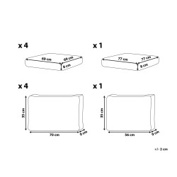 Komplet poszewek na poduchy ogrodowe MESSINA Beżowy