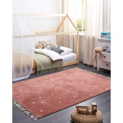 Dywan bawełniany w kropki 140 x 200 cm jasnoczerwony ASTAF