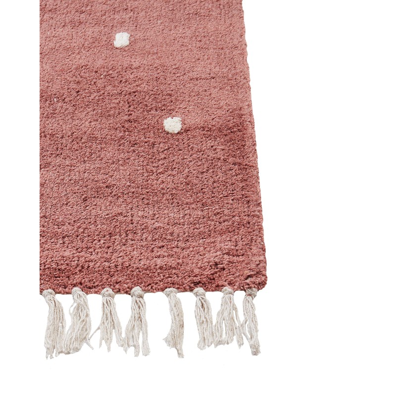 Dywan bawełniany w kropki 140 x 200 cm jasnoczerwony ASTAF