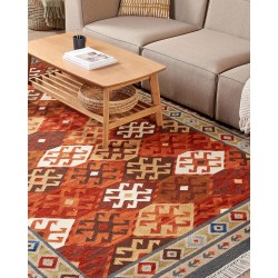 Dywan wełniany kilim 200 x 300 cm wielokolorowy URTSADZOR