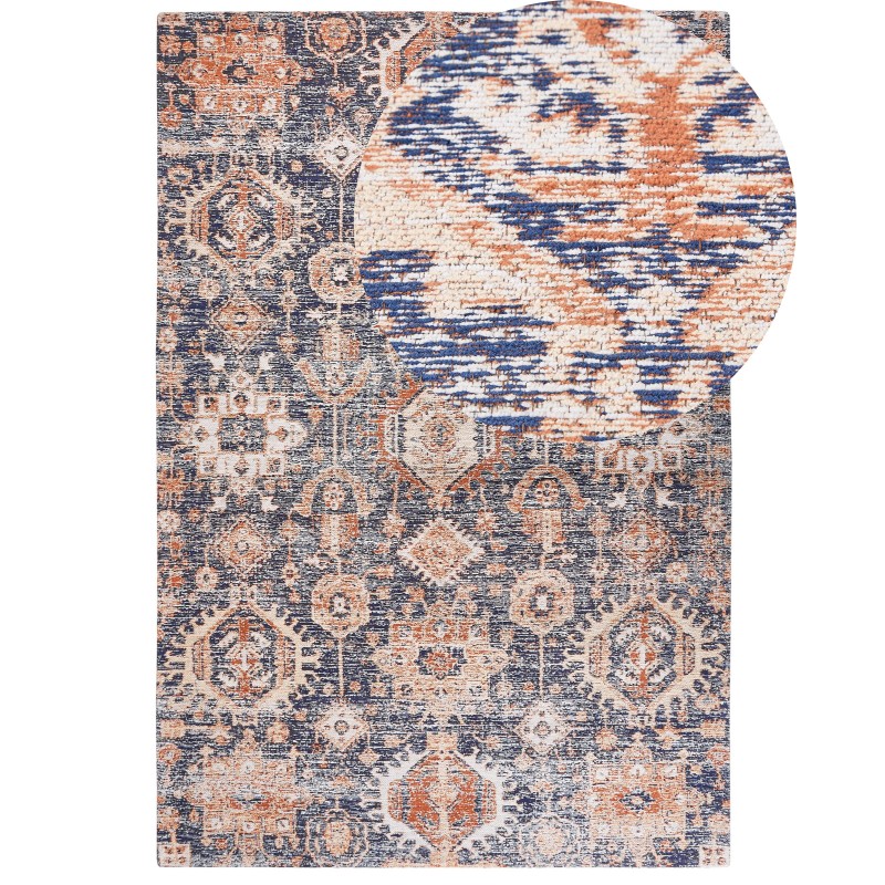 Dywan bawełniany 200 x 300 cm niebiesko-czerwony KURIN