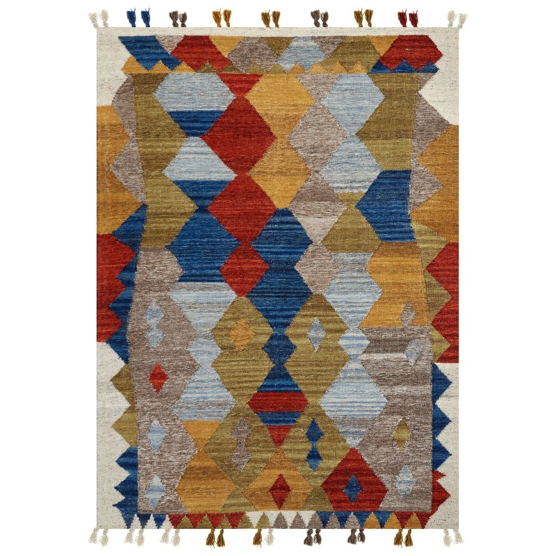 Dywan wełniany kilim 160 x 230 cm wielokolorowy ARZAKAN