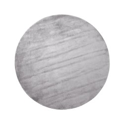 Dywan okrągły z wiskozy ⌀ 140 cm jasnoszary GESI II