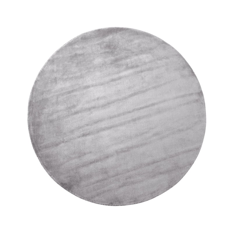 Dywan okrągły z wiskozy ⌀ 140 cm jasnoszary GESI II