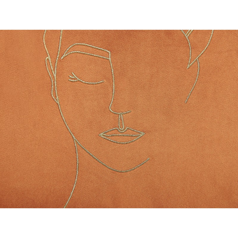 Zestaw 2 poduszek dekoracyjnych CROCUS Welur 45 x 45 cm Pomarańczowy Wzór abstrakcyjny