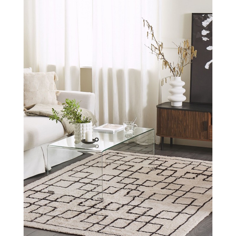 Dywan bawełniany 140 x 200 cm beżowy TURHAL