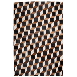 Dywan patchwork skórzany 140 x 200 cm brązowy ALPKOY