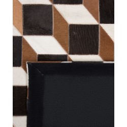 Dywan patchwork skórzany 140 x 200 cm brązowy ALPKOY