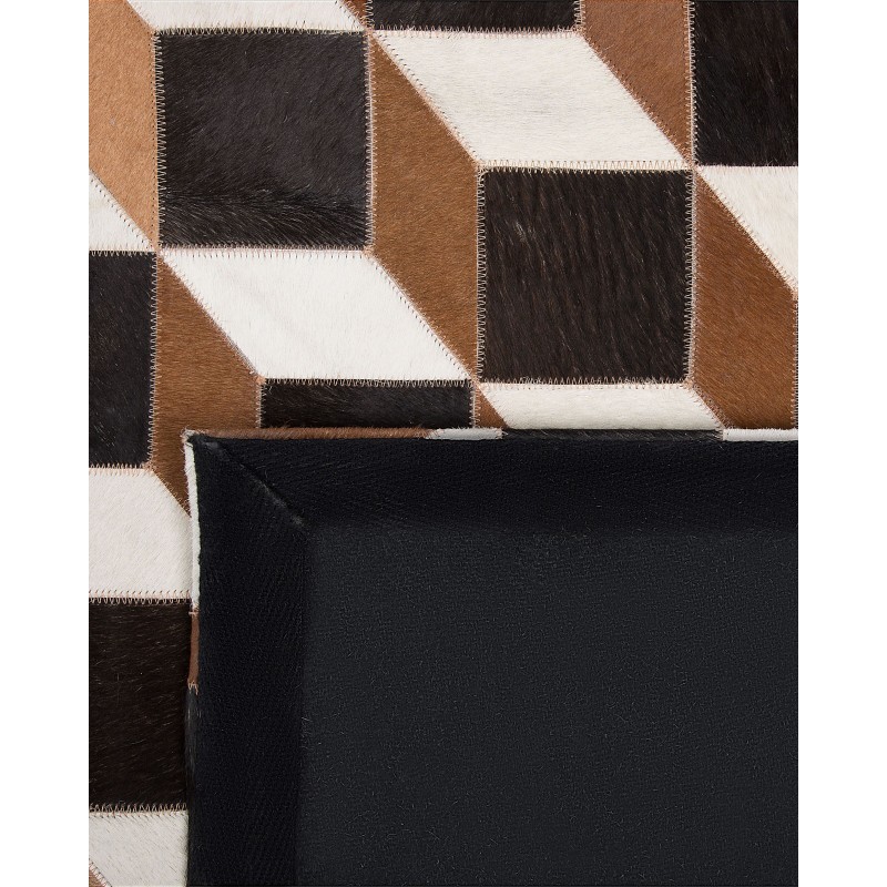 Dywan patchwork skórzany 140 x 200 cm brązowy ALPKOY