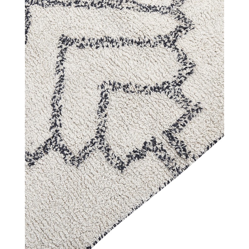 Dywan bawełniany 140 x 200 cm biało-czarny ERAY