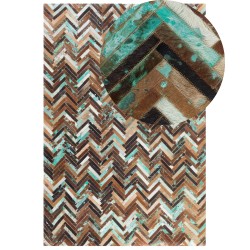 Dywan patchwork skórzany 140 x 200 cm wielokolorowy AMASYA
