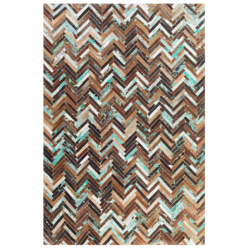 Dywan patchwork skórzany 140 x 200 cm wielokolorowy AMASYA