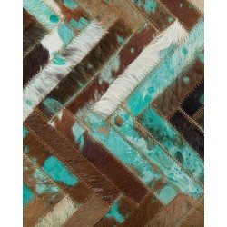 Dywan patchwork skórzany 140 x 200 cm wielokolorowy AMASYA