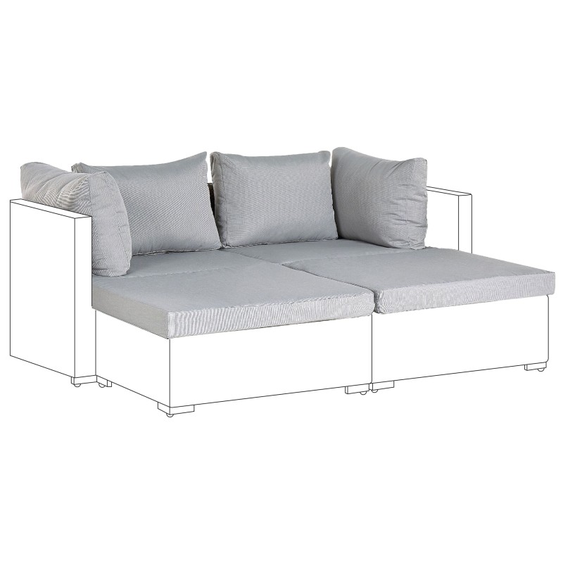 Komplet poszewek na poduchy ogrodowe NOTO Szary