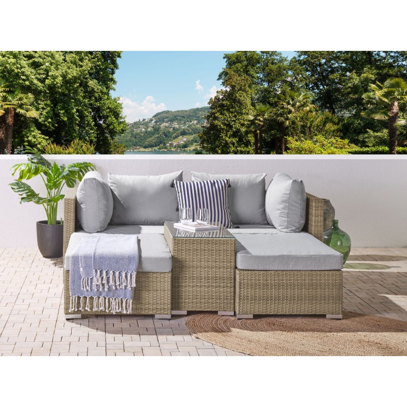 Komplet poszewek na poduchy ogrodowe NOTO Szary