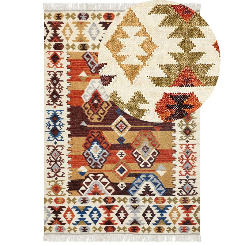 Dywan wełniany kilim 200 x 300 cm wielokolorowy VOSKETAP