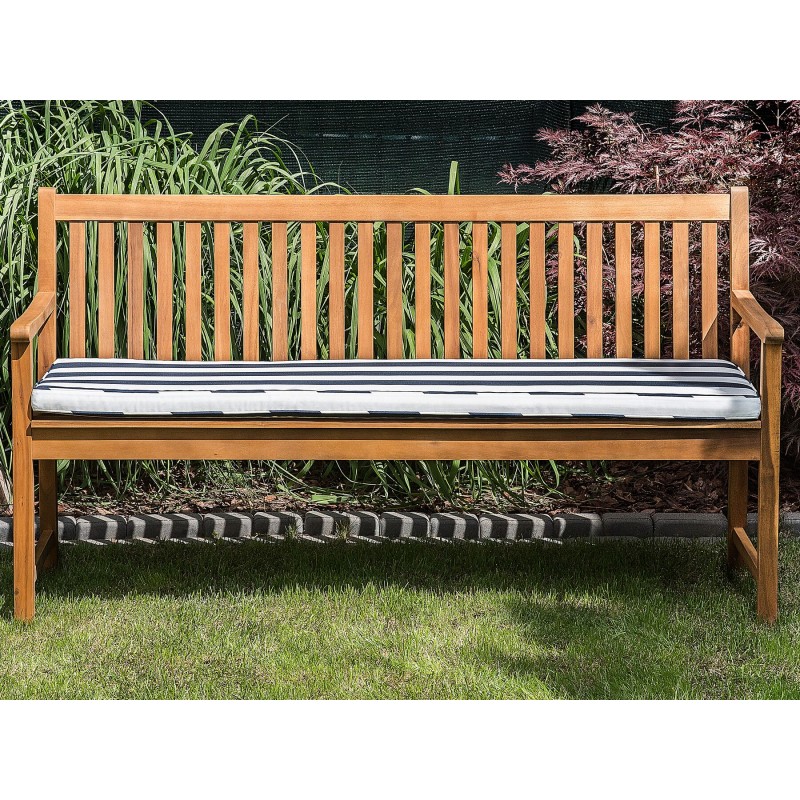 Ławka ogrodowa z poduchą VIVARA 160 cm Certyfikowane drewno akacjowe Granatowy