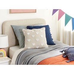 Bawełniana poduszka dekoracyjna w serca 45 x 45 cm beżowa GAZANIA