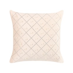 Zestaw 2 poduszek dekoracyjnych YARROW Welur 45 x 45 cm Beżowy Wzór geometryczny