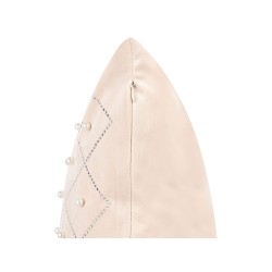 Zestaw 2 poduszek dekoracyjnych YARROW Welur 45 x 45 cm Beżowy Wzór geometryczny