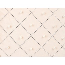 Zestaw 2 poduszek dekoracyjnych YARROW Welur 45 x 45 cm Beżowy Wzór geometryczny