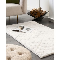 Dywan sztuczne futro królika 80 x 150 cm biały GHARO