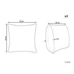 Zestaw 2 poduszek dekoracyjnych LAVATERA 45 x 45 cm Fioletowy Wzór kwiatowy