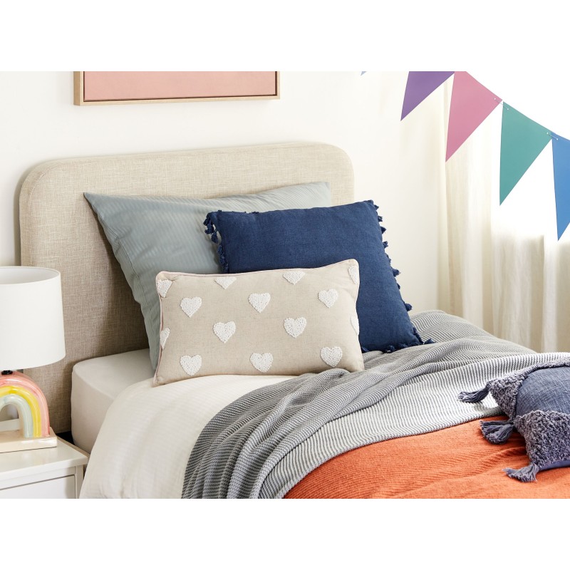 2 bawełniane poduszki dekoracyjne w serca 30 x 50 cm beżowe GAZANIA