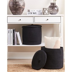 Zestaw 2 koszy SILOPI Bawełna Czarny