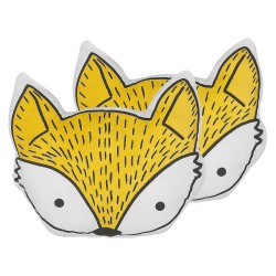 2 bawełniane poduszki dla dzieci lis 50 x 40 cm żółte VADODARA