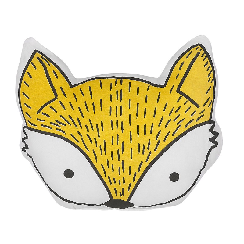 2 bawełniane poduszki dla dzieci lis 50 x 40 cm żółte VADODARA