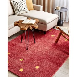 Dywan wełniany gabbeh 140 x 200 cm czerwony YARALI