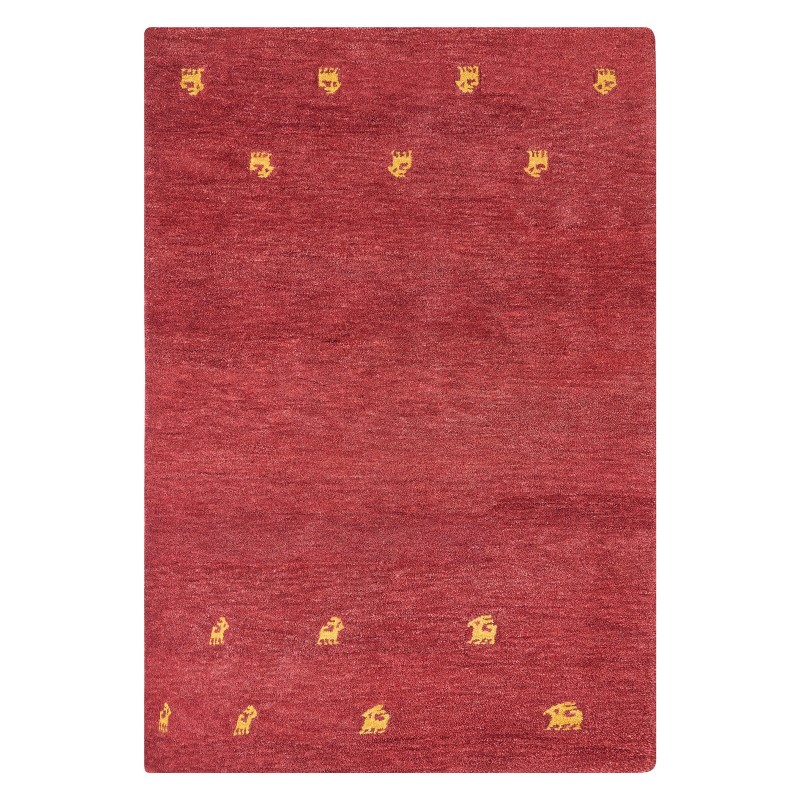 Dywan wełniany gabbeh 140 x 200 cm czerwony YARALI