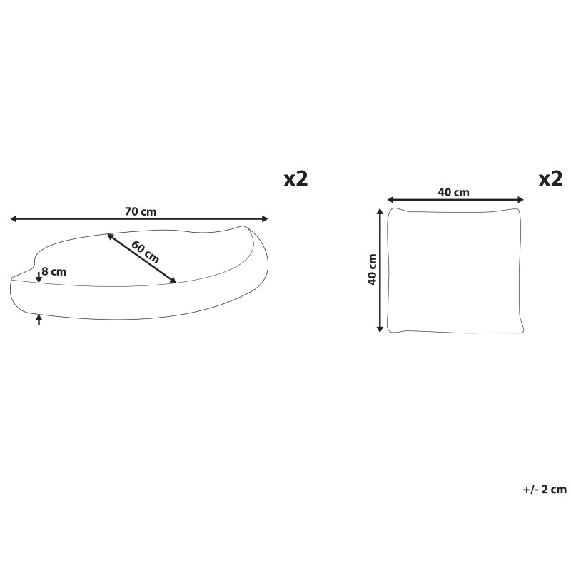 Komplet poszewek na poduchy ogrodowe CAPRI Szary