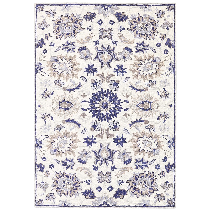 Dywan wełniany 160 x 230 cm beżowo-niebieski KUMRU