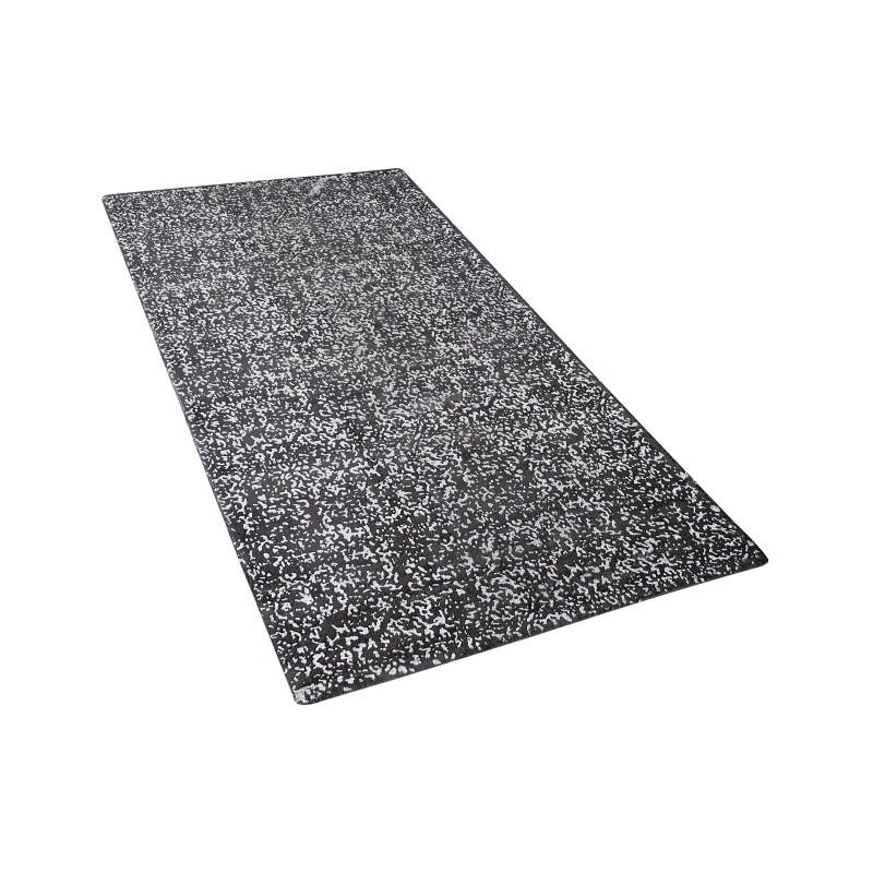 Dywan z wiskozy 80 x 150 cm szaro-srebrny ESEL