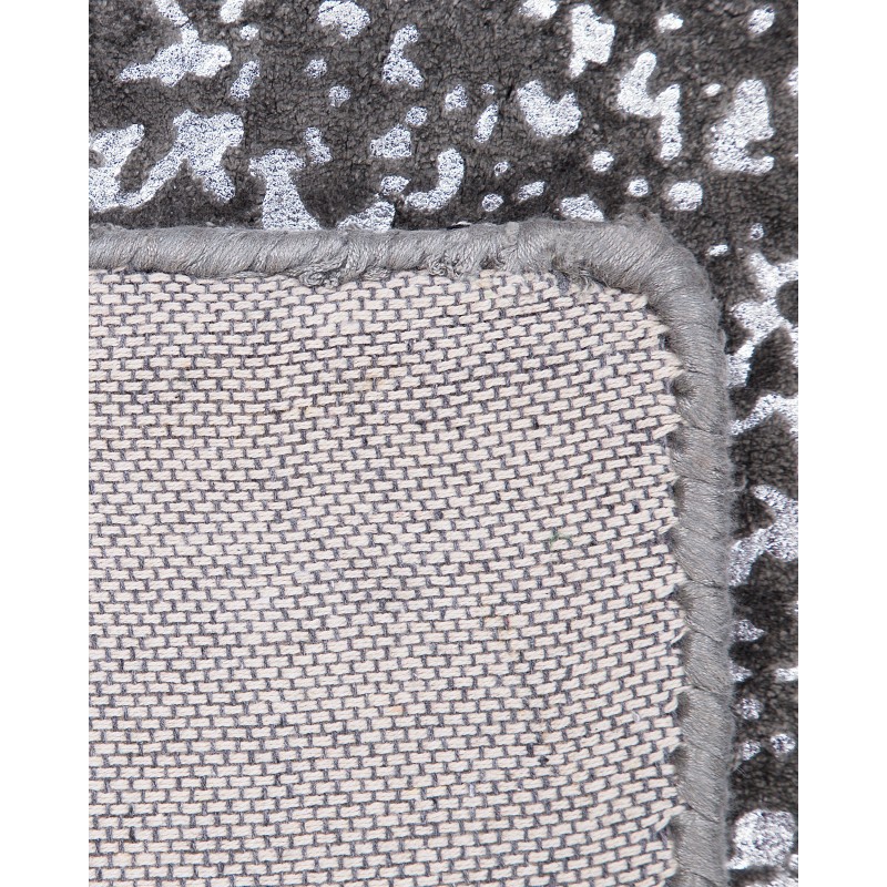 Dywan z wiskozy 80 x 150 cm szaro-srebrny ESEL