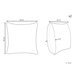 2 bawełniane poduszki dekoracyjne tuftowane z frędzlami 45 x 45 cm wielokolorowe JAMMU