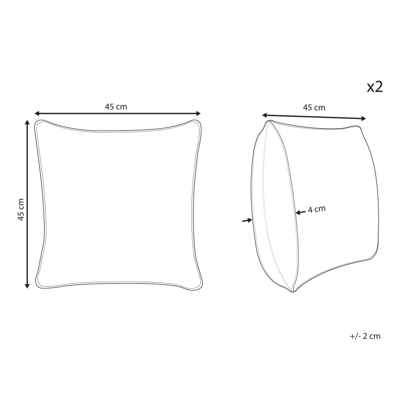 2 bawełniane poduszki dekoracyjne tuftowane z frędzlami 45 x 45 cm wielokolorowe JAMMU